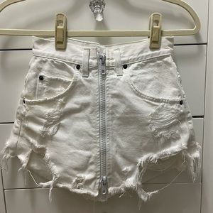 White denim skirt
